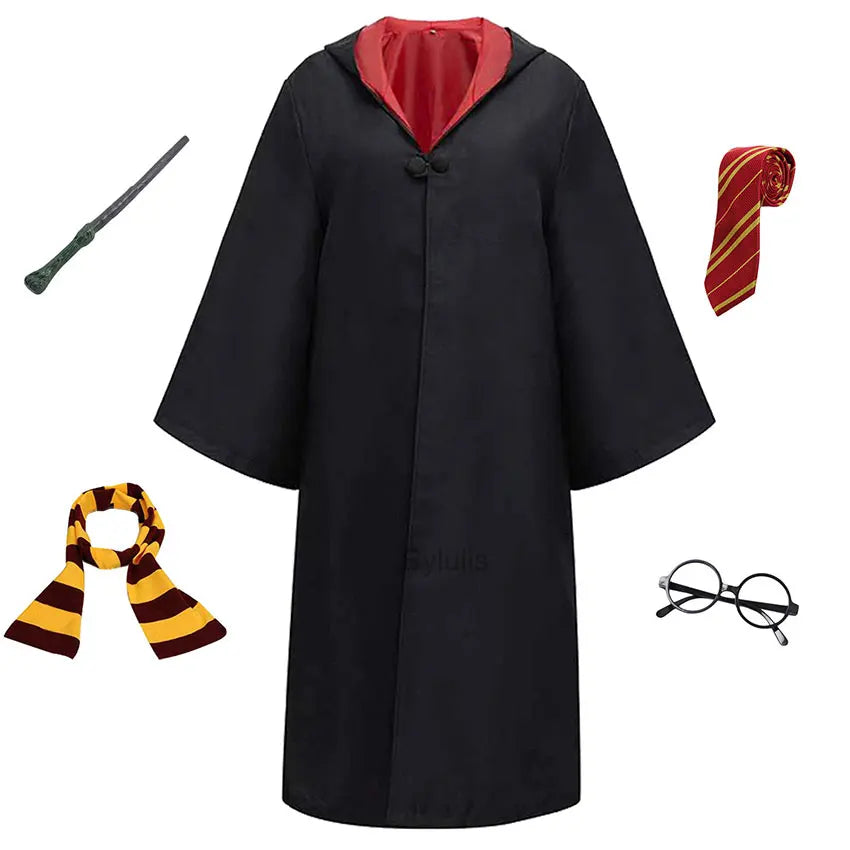 🧙‍♀️ Costume da Mago per Donne e Ragazze - Mantello e Toga Stile Scuola di Magia, Per Halloween e Cosplay!