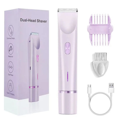 Depilatore Elettrico Femminile Ricaricabile | Doppia Testa Rotante, Design Galleggiante, Batteria 400mAh, Ricarica USB-C | per Viso, Bikini, Ascelle, Gambe