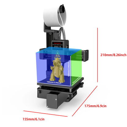 Stampante 3D EasyThreed Base - Con Adattatore, Per PLA e TPU 1.75mm