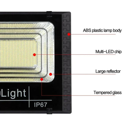 Faretti Pannello Solare LED 50W-500W Impermeabili Telecomando Per Esterni