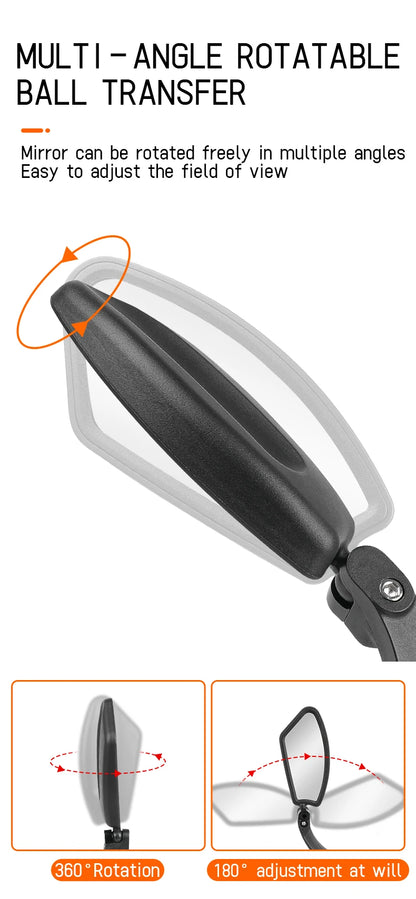 Specchietto Retrovisore Bici 360° HD – Acciaio Inossidabile, Montaggio Universale