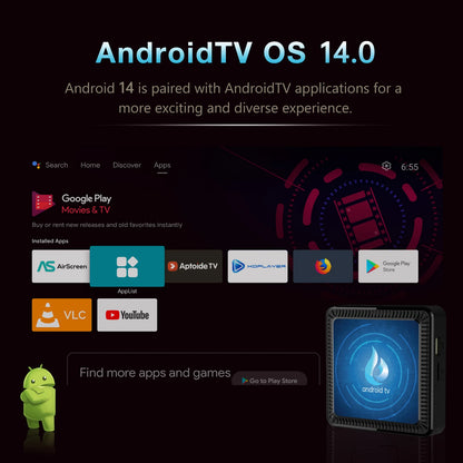 TV Box Android 14 Q17 2026 | 5G WiFi | 4+128GB | Allwinner H313 | 4K Assistant