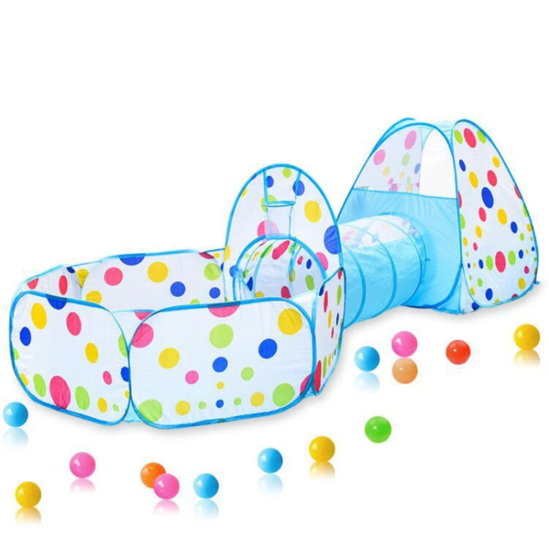 Tenda Giochi 3in1 BIMBI con Tunnel e PallaPallera, Piegevole, Interno/Esterno