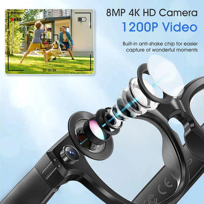 Occhiali Smart Stile W610 | Fotocamera 8MP | ChatGPT 4.0 | Audio Stereo | WiFi 5G