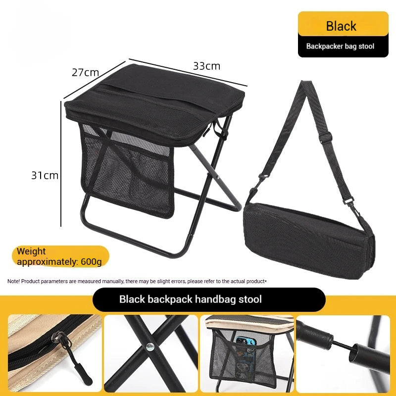 Sgabello Pieghevole Portatile con Zaino | Leggero con Borsa da Trasporto | Sedia Mini Outdoor per Viaggio, Trekking, Picnic