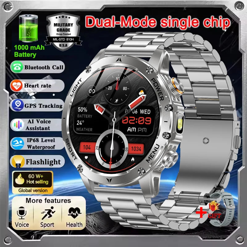 Smartwatch Militare T-Rex 3 Ultra 2026 | Batteria 1000mAh | IP68 GPS | Chiamate Bluetooth Sport