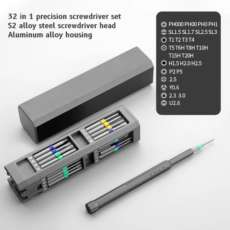 Set di cacciaviti di precisione 8 32 43 46 in 1 Torx Hex Phillips Punta per cacciavite magnetico Orologio per telefono Laptop Mini set di strumenti di riparazione