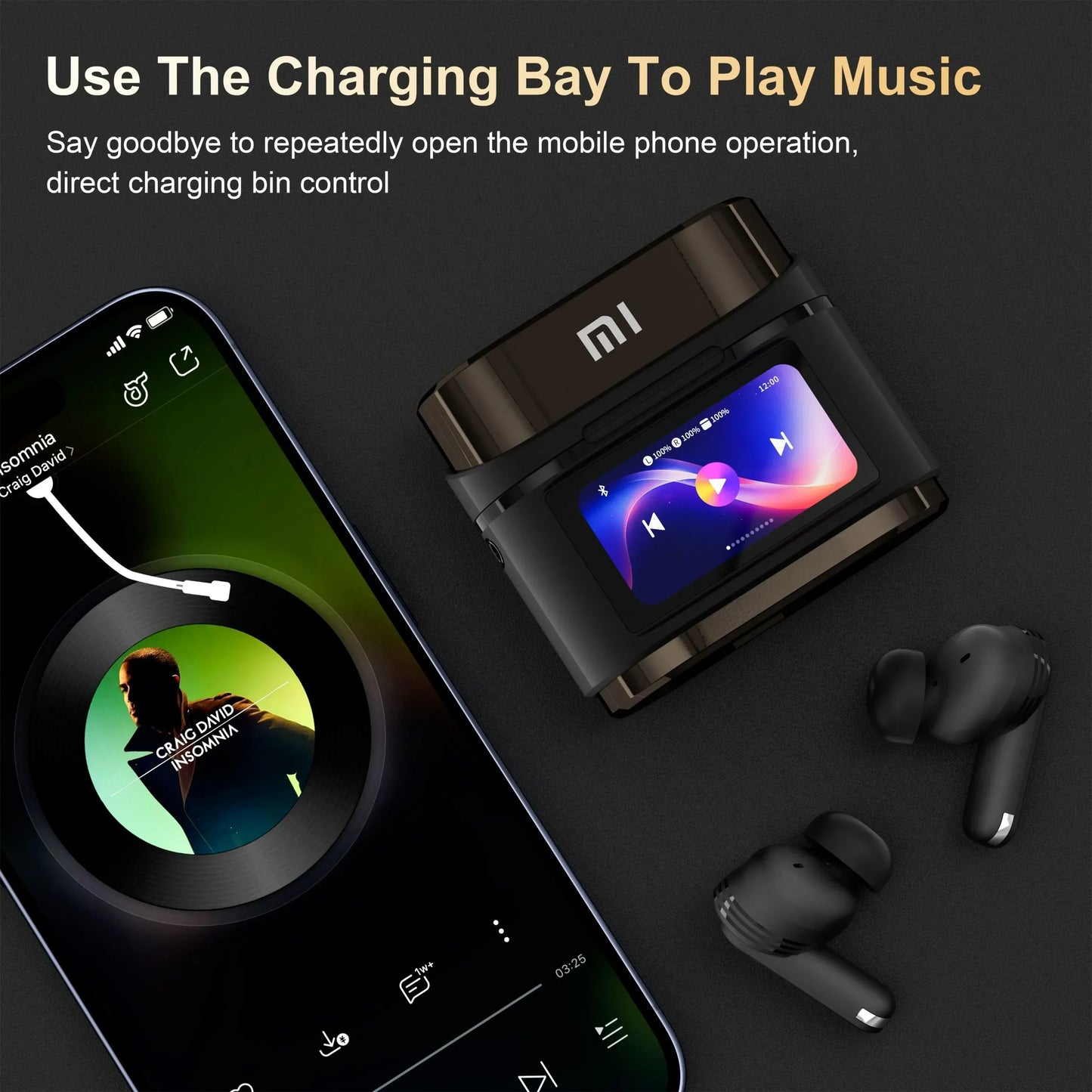 Xiaomi Auricolari Bluetooth True Wireless BD2 ANC con cancellazione del rumore ENC Display digitale Auricolari con microfono incorporato Stereo HiFi