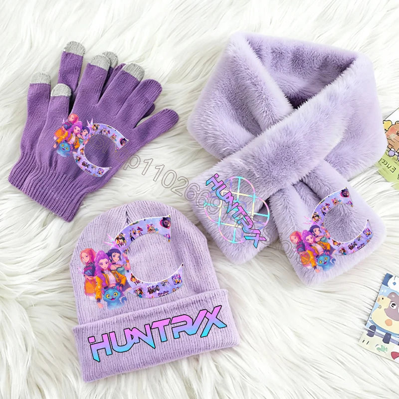 Cappello, Sciarpa e Guanti K-Pop Demon Hunters - Set Invernale Bambine 3 Pezzi