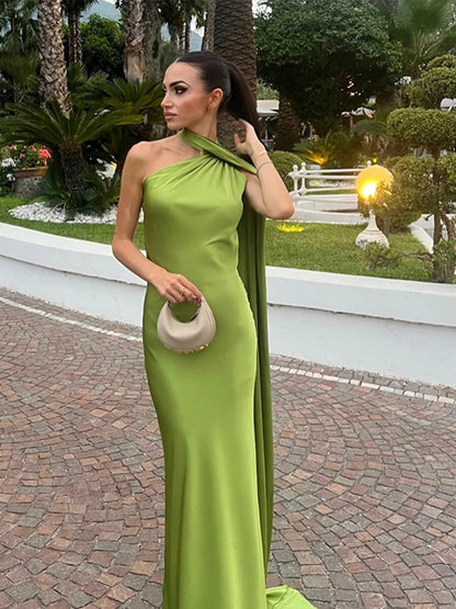 ABITO LUNGO ELEGANTE DONNA – Stile Senza Spalle con Schiena Nuda, Perfetto per l’Estate 2025!