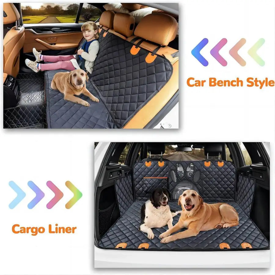 Coprisedile Auto per Cani Impermeabile - Amaca Posteriore con Rete e Cerniera 🐶🚗