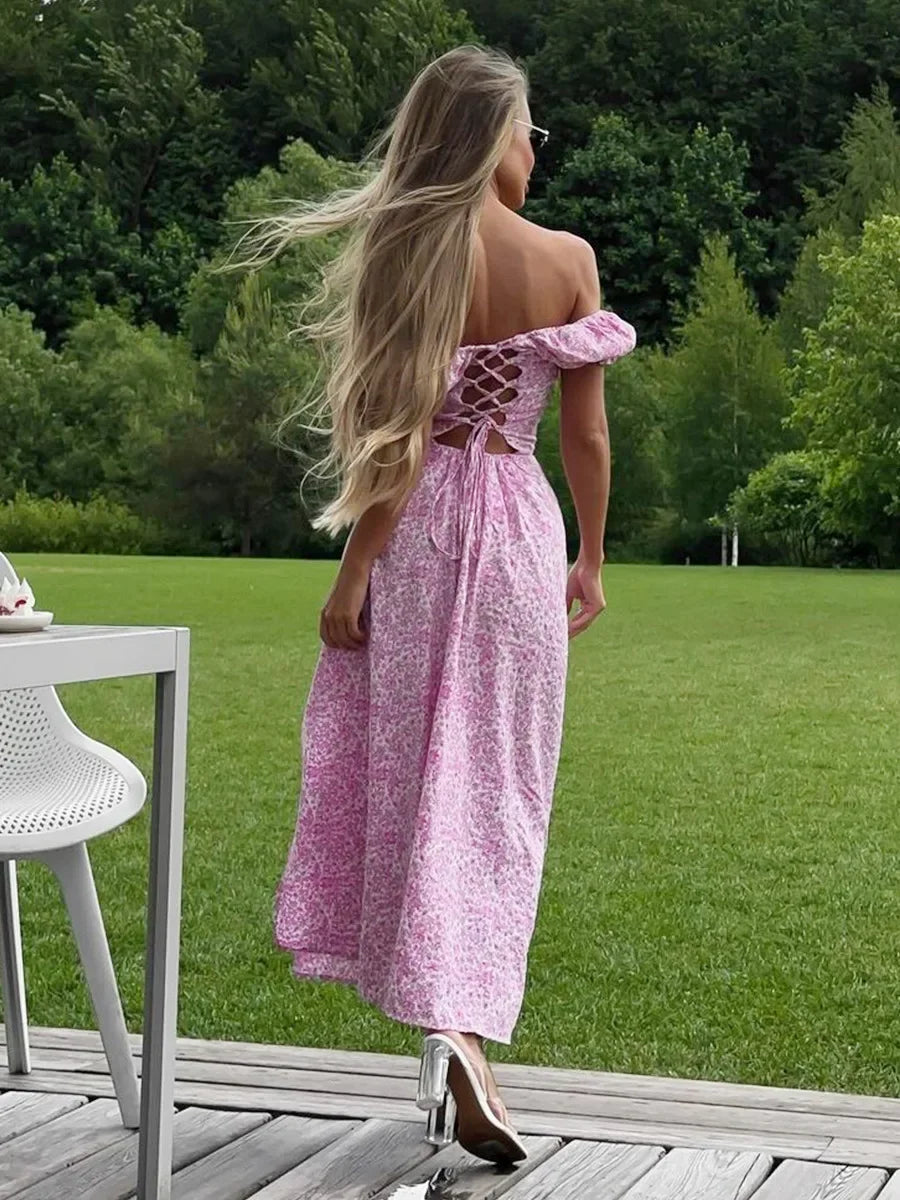 🌺 Vestito Donne Spalla Scoperta Floreale – Elegante e Sensuale per l’Estate