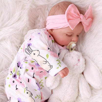 Bambola Reborn Rosalie 45cm Vestito Floreale Addormentata- Perfetta per Collezionisti e Regali Speciali
