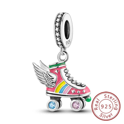 Ciondoli Argento 925 - Fiocco, Bottiglietta Profumo Rosa, Charm Femminili per Bracciali Fai-Da-TeDolci e raffinati, perfetti per creare gioielli unici. Regalo ideale per donne e ragazze!