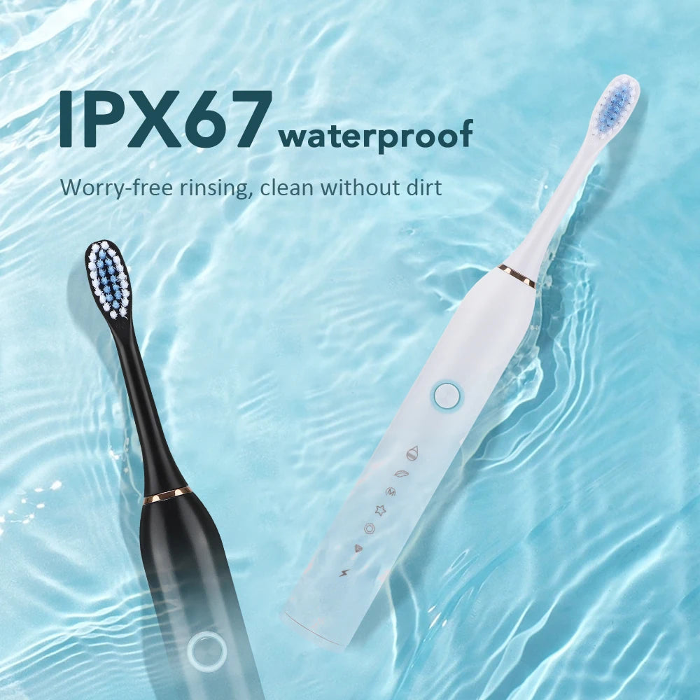 🚀 Spazzolino Elettrico Ricaricabile 6 Modalità | Sbiancante + Massaggio Gengive | IP67 Impermeabile | USB-C 🦷