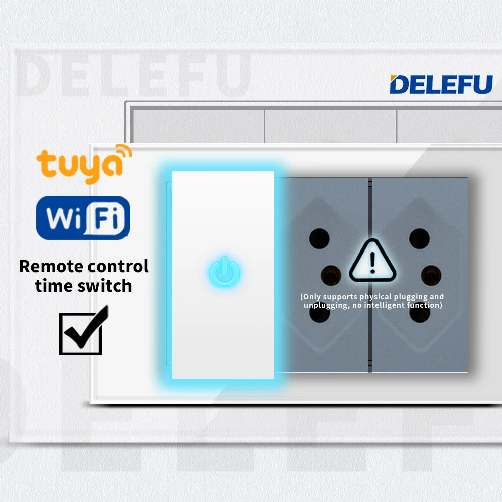 ⚡ Presa Muro Smart DELEFU - Vetro Temperato Bianco, USB Type-C, Ricarica Rapida 20W, Compatibile con Schuko Italia