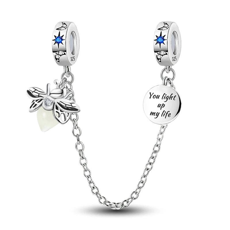 Perline Braccialetto 925 Argento Sterling | Charm Cane, Farfalla, Polpo | Gioielli Fai Da Te