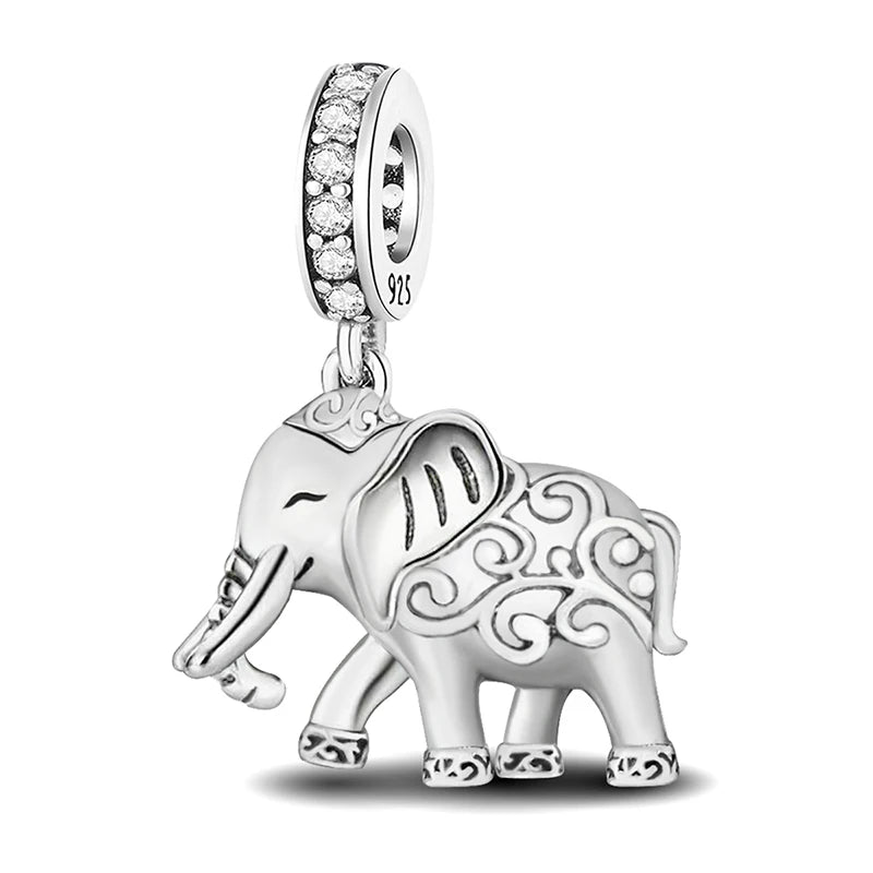 Perline Braccialetto 925 Argento Sterling | Charm Cane, Farfalla, Polpo | Gioielli Fai Da Te