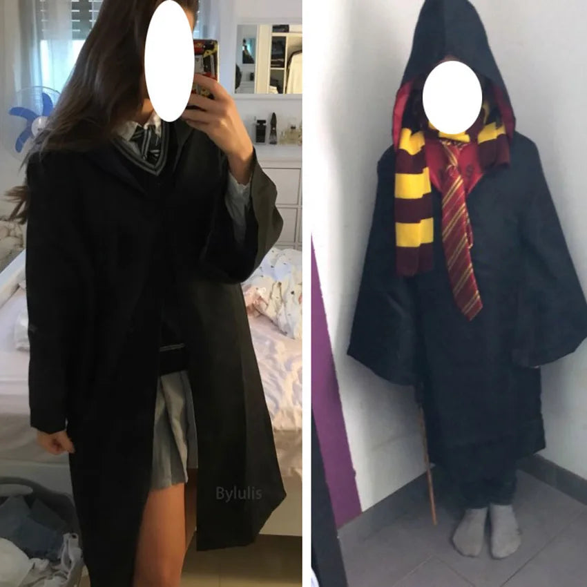 🧙‍♀️ Costume da Mago per Donne e Ragazze - Mantello e Toga Stile Scuola di Magia, Per Halloween e Cosplay!