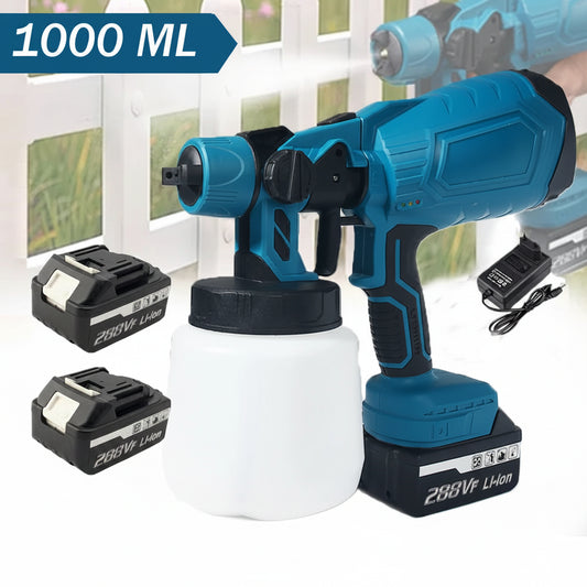 Pistola a Spruzzo vernice Senza Fili Serbatoio 1000ml, 38000 RPM Pittura, Fai da te, Casa