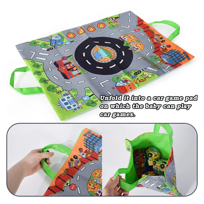 🚗 Set Auto Morbide con Tappetino Gioco - Giocattolo Educativo per Neonati