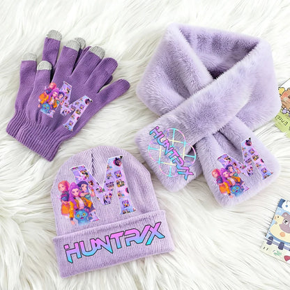 Cappello, Sciarpa e Guanti K-Pop Demon Hunters - Set Invernale Bambine 3 Pezzi