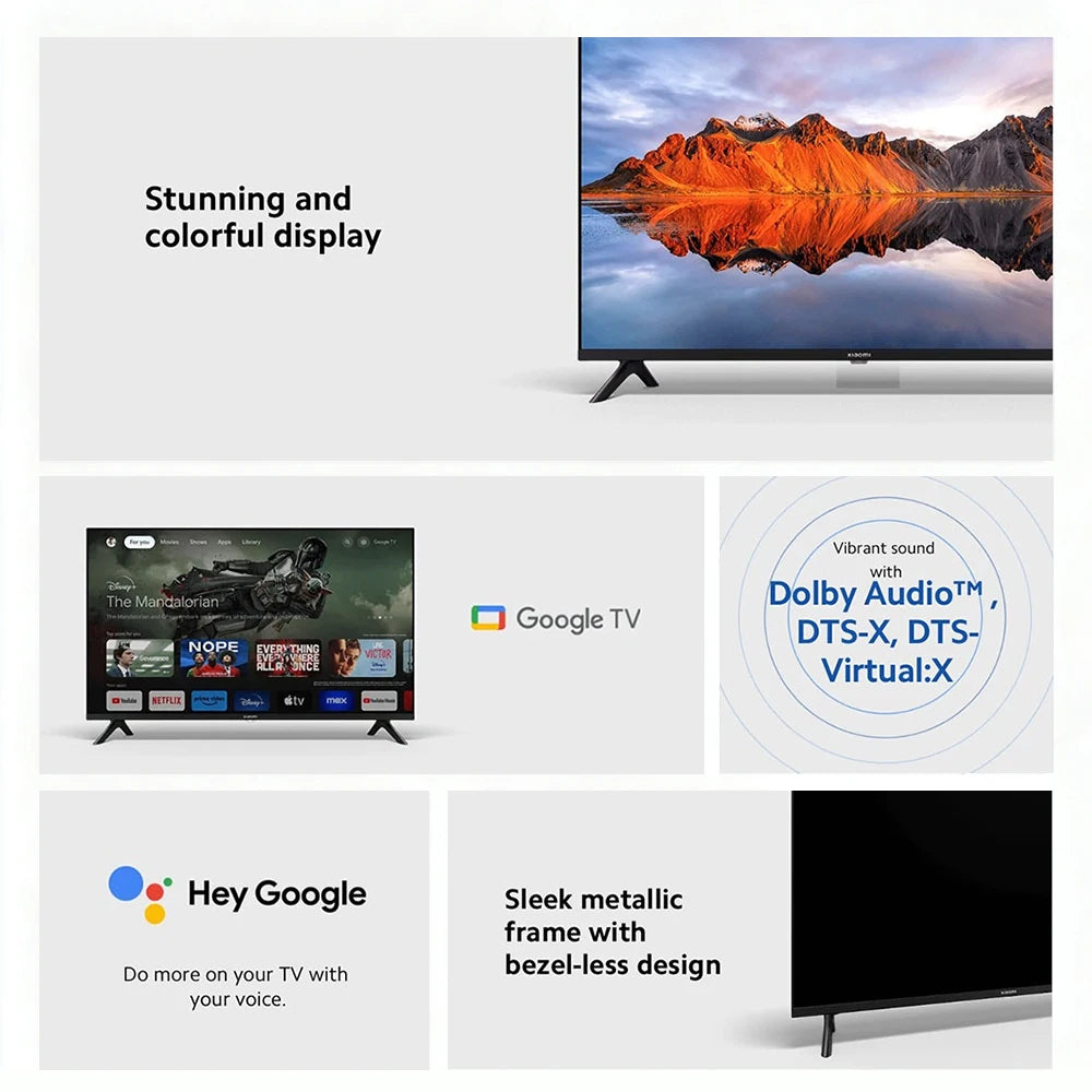 Xiaomi TV A 32" 🎁 | Audio Dolby e DTS-X | Design con Fini Metallici