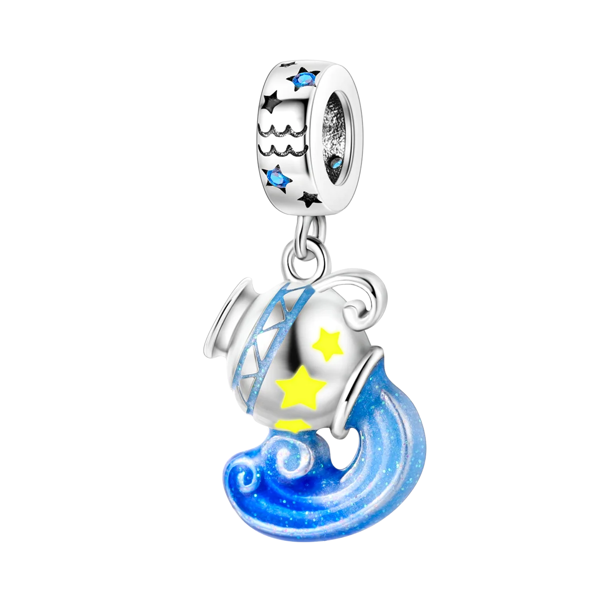 Bracciale Charm Argento 925 - Perle Blu, Gioielli Fai Da Te, Design Moderno e Minimalista Crea il tuo gioiello unico! Perle in argento sterling e charm eleganti.