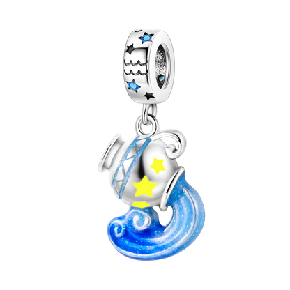 Bracciale Charm Argento 925 - Perle Blu, Gioielli Fai Da Te, Design Moderno e Minimalista Crea il tuo gioiello unico! Perle in argento sterling e charm eleganti.