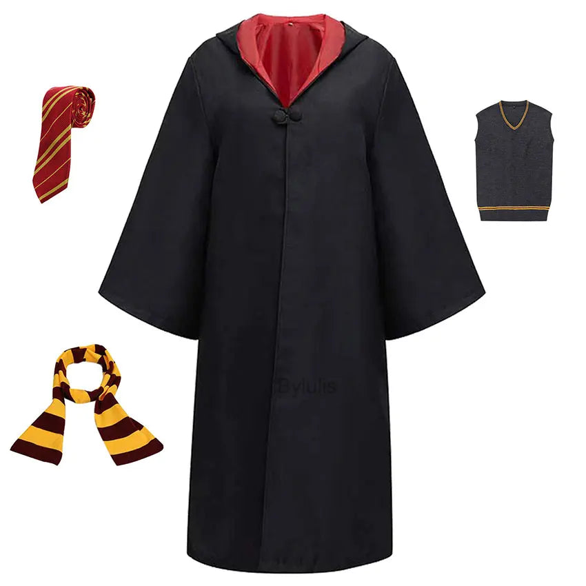 🧙‍♀️ Costume da Mago per Donne e Ragazze - Mantello e Toga Stile Scuola di Magia, Per Halloween e Cosplay!