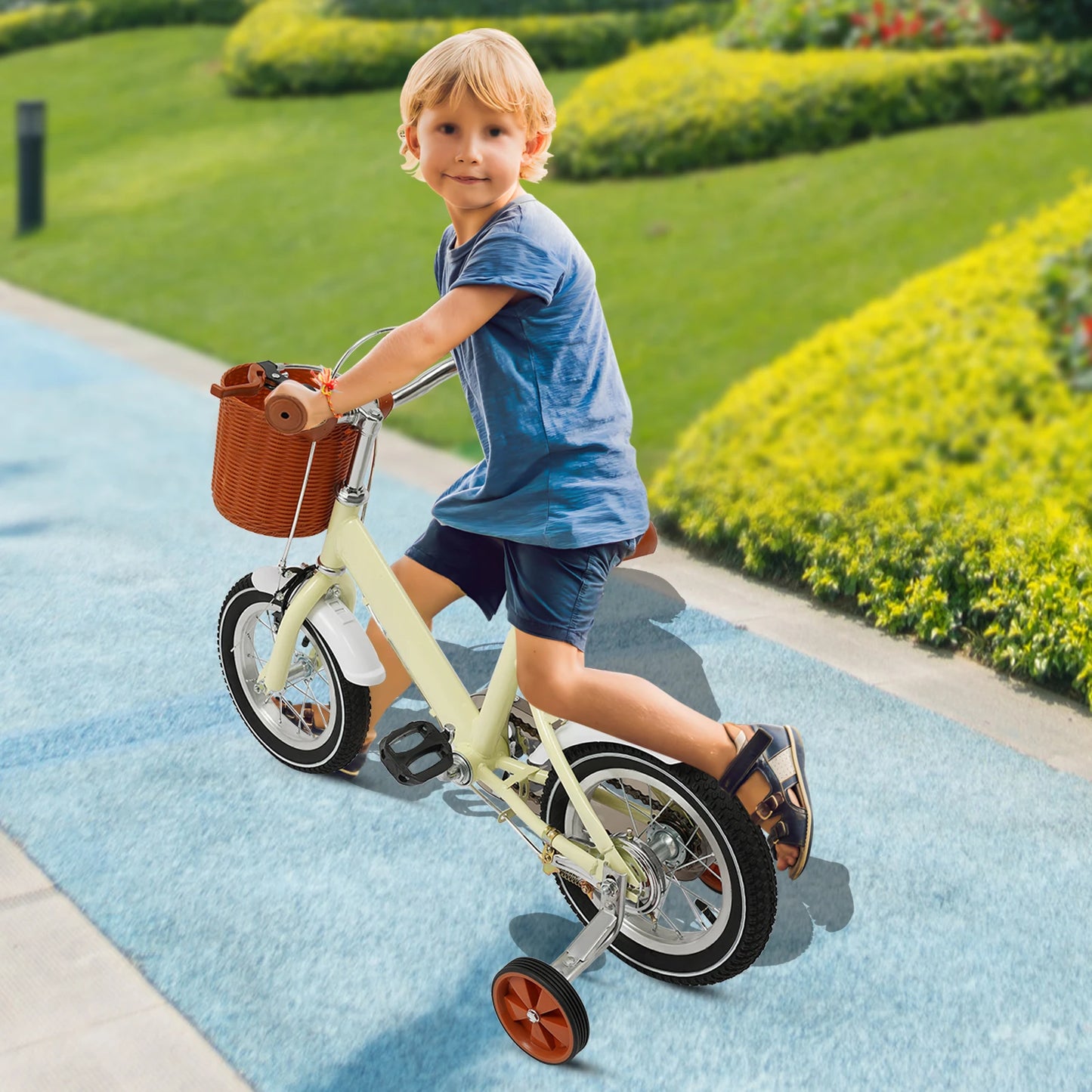 Bicicletta Bambini 12" con Rotelle 🚲 | Regolabile, Doppi Freni, Cestino