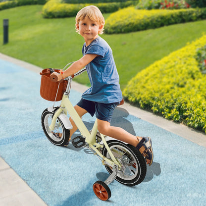 Bicicletta Bambini 12" con Rotelle 🚲 | Regolabile, Doppi Freni, Cestino