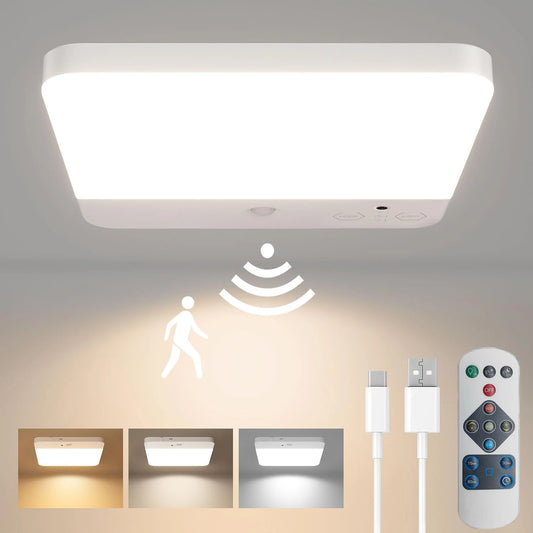 Luce Notturna LED Wireless con Sensore di Movimento | Ricaricabile USB 4000mAh con Telecomando | Illuminazione Intelligente per Scale e Cabine