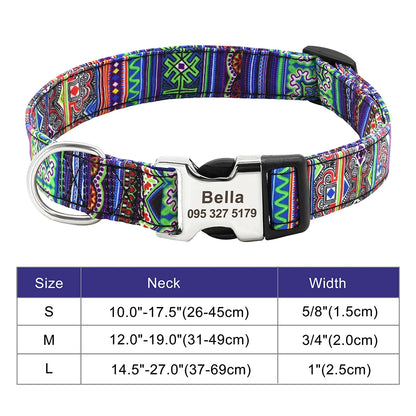 COLLARE CANI PERSONALIZZATO! 🐶 Nylon Resistente + ID GRATIS - Taglia S/M/L