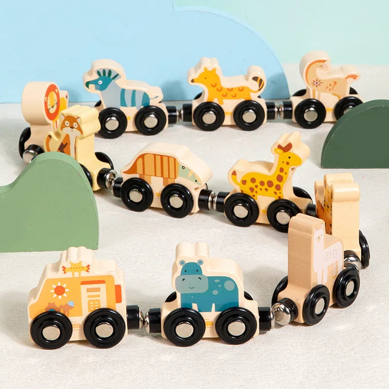 🚂 Treno Magnetico in Legno Montessori - Giocattolo Educativo