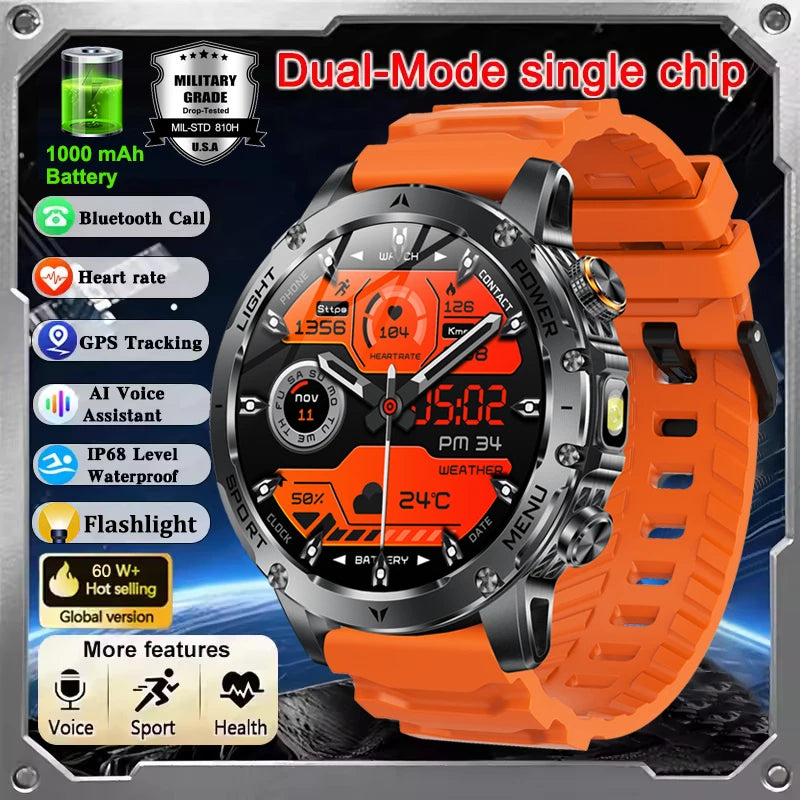 Smartwatch Militare T-Rex 3 Ultra 2026 | Batteria 1000mAh | IP68 GPS | Chiamate Bluetooth Sport