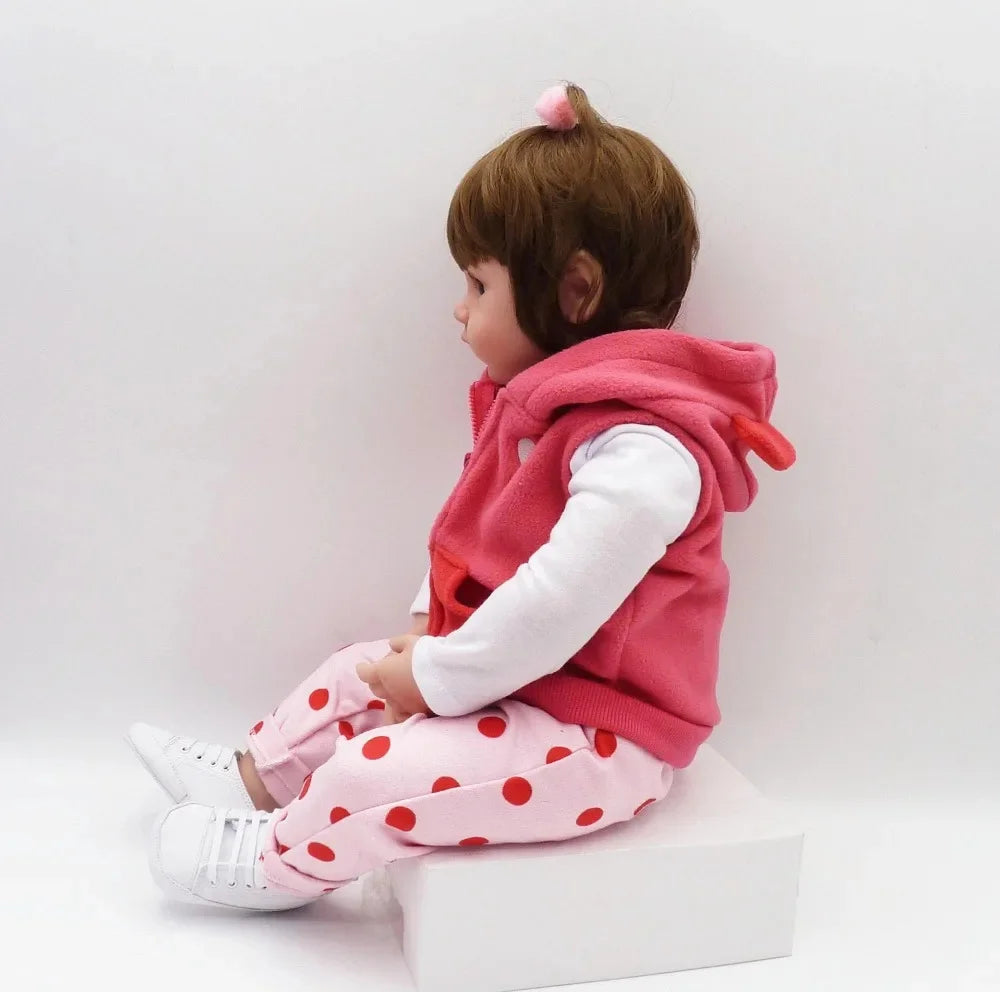 Bambola Reborn Corpo Morbidissimo Con Peluche Giraffa