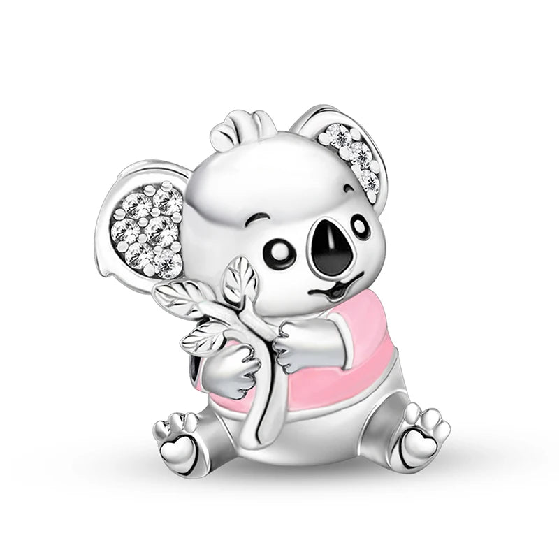 Perline Braccialetto 925 Argento Sterling | Charm Cane, Farfalla, Polpo | Gioielli Fai Da Te