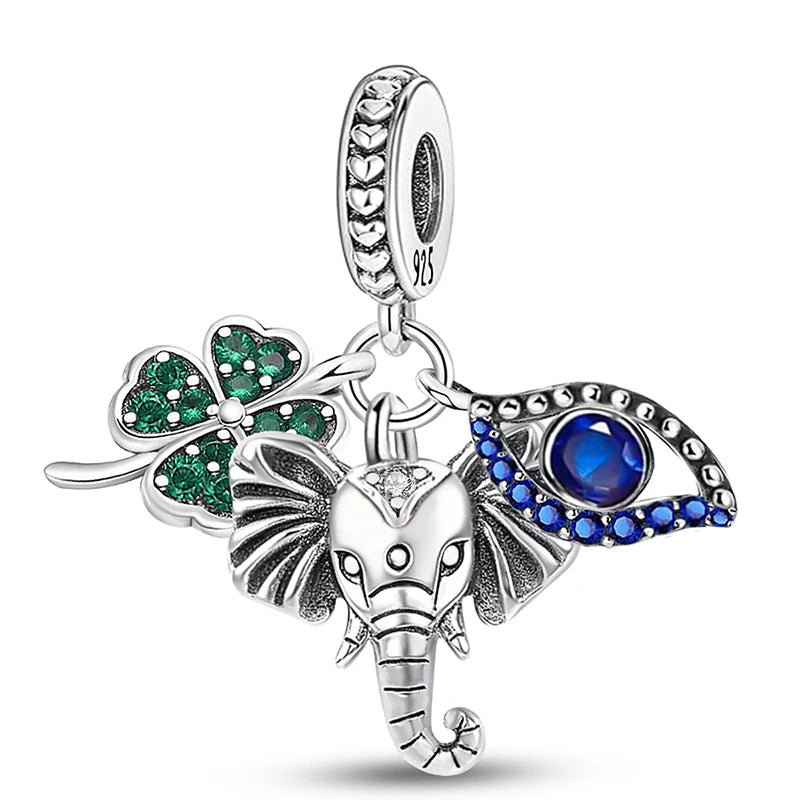 Perline Braccialetto 925 Argento Sterling | Charm Cane, Farfalla, Polpo | Gioielli Fai Da Te
