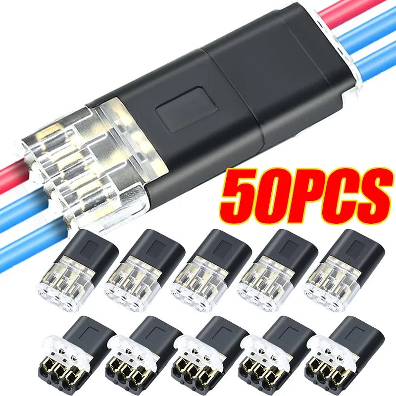Connettori Rapidi LED D3 | Senza Saldatura e Spelatura | a 3 Fili Ingresso/Uscita | per Collegamenti Elettrici Veloce