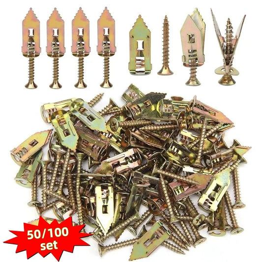 Tasselli Autofilettanti  | 100/50 Pezzi | Ancore a Espansione per Pareti Vuote | Ø12x30mm