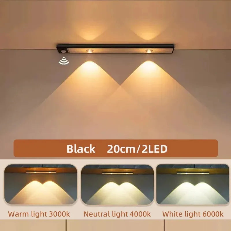 Luci LED Ultra Sottili Sotto Armadio | Sensore Movimento , 3 Colori Dimmerabili | per Cucina, Camera, Guardaroba