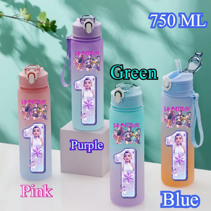 Borraccia K-POP Demon Hunters da 750ml con Cannuccia