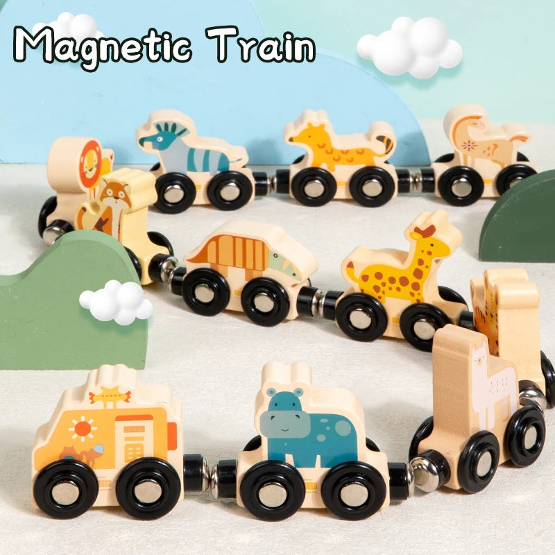 🚂 Treno Magnetico in Legno Montessori - Giocattolo Educativo