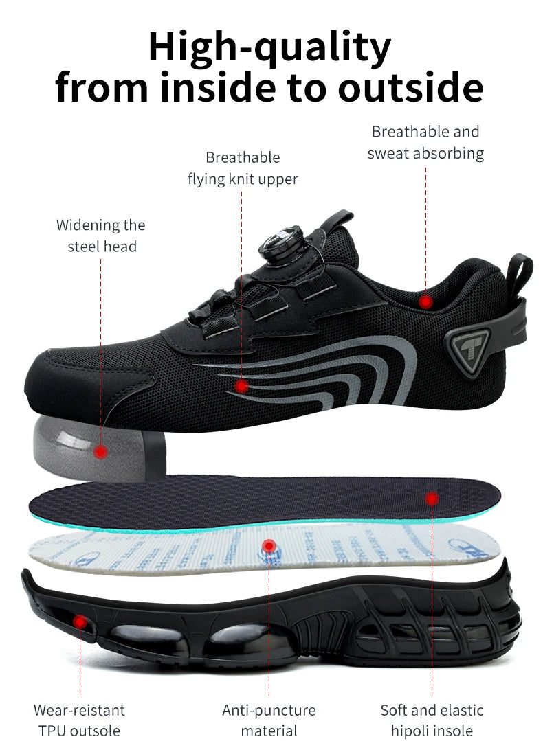 👞 SCARPE DI SICUREZZA ROTATIVE UOMO - Stile Sportivo, Protezione Totale!