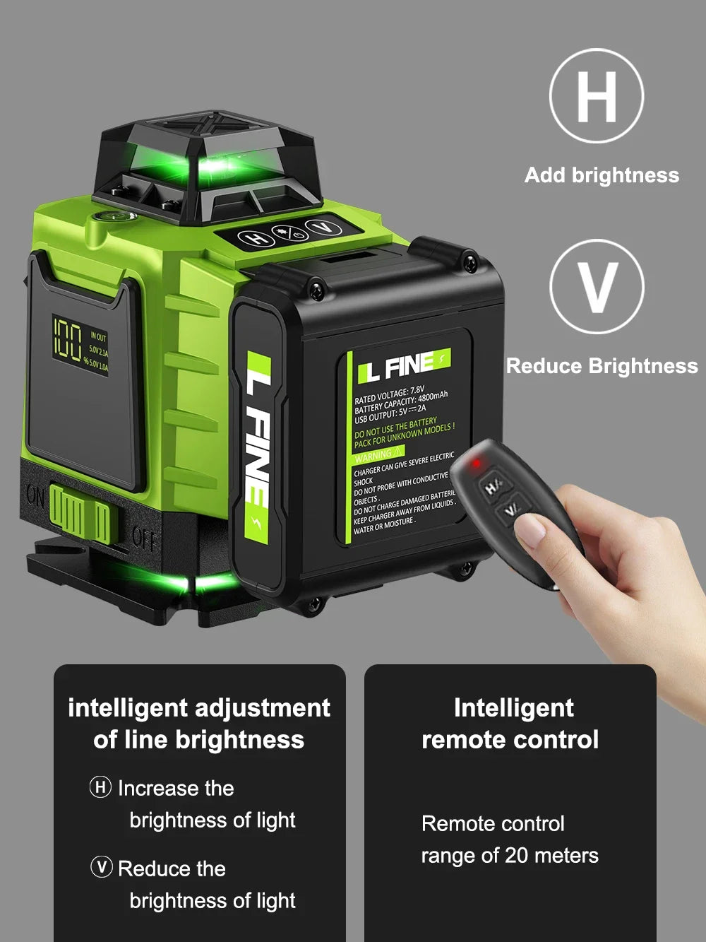 Livello Laser Professionale 16 Linee - 360° Autolivellante + Telecomando