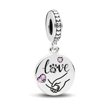 Perline Braccialetto 925 Argento Sterling | Charm Cane, Farfalla, Polpo | Gioielli Fai Da Te