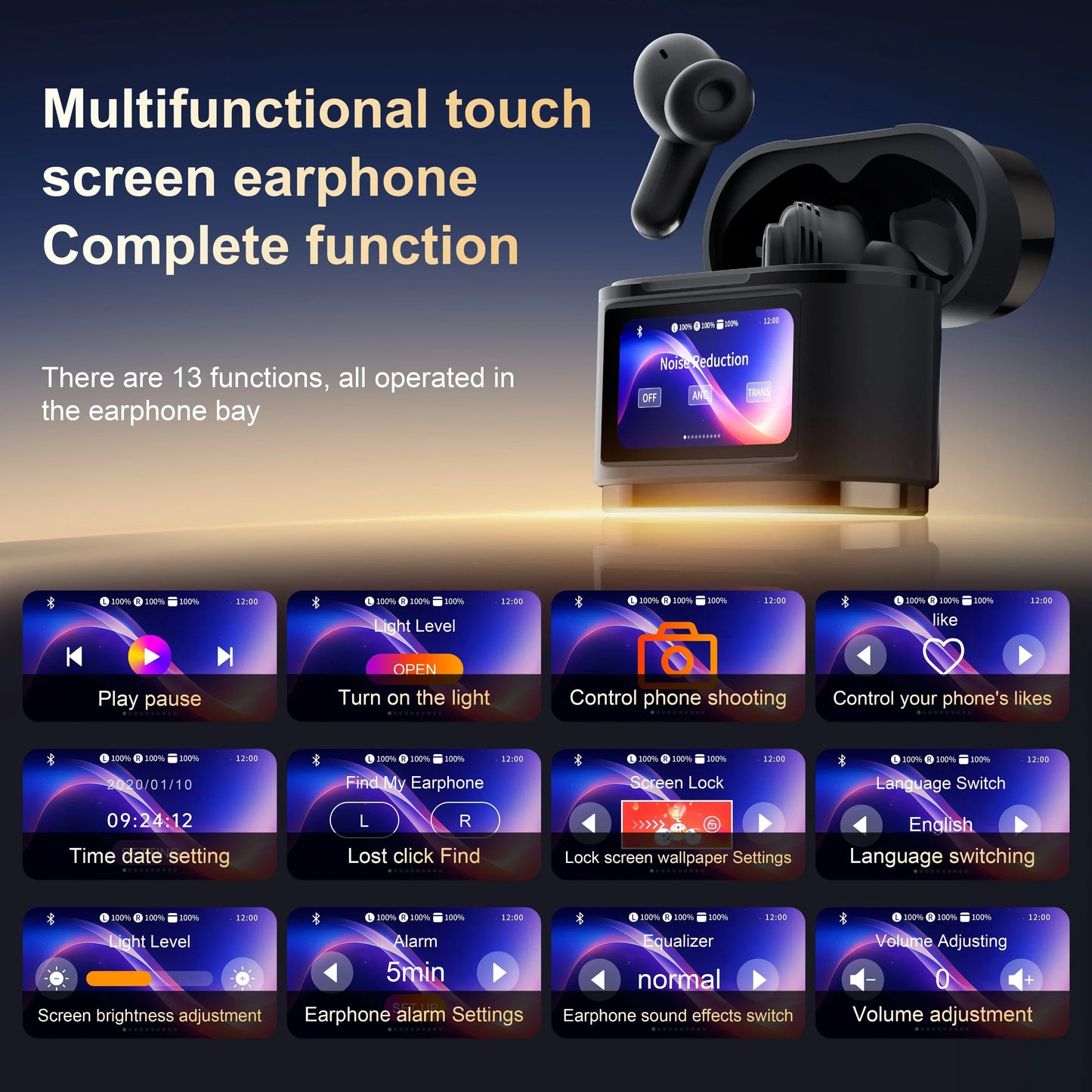 Xiaomi Auricolari Bluetooth True Wireless BD2 ANC con cancellazione del rumore ENC Display digitale Auricolari con microfono incorporato Stereo HiFi
