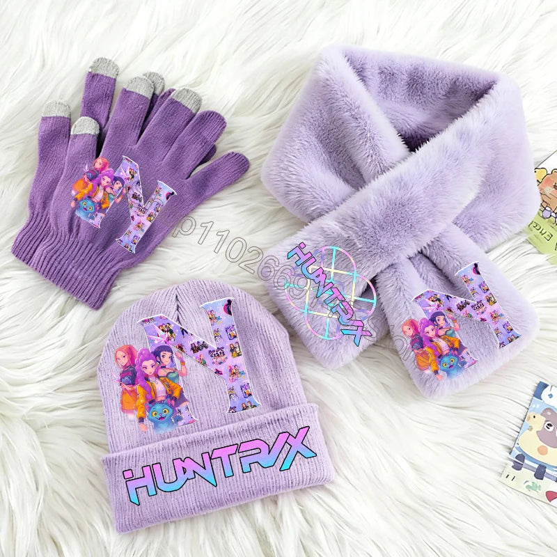 Cappello, Sciarpa e Guanti K-Pop Demon Hunters - Set Invernale Bambine 3 Pezzi
