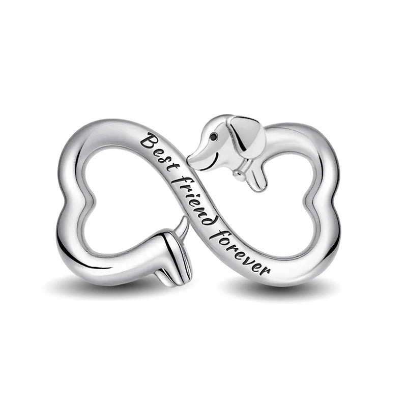 Perline Braccialetto 925 Argento Sterling | Charm Cane, Farfalla, Polpo | Gioielli Fai Da Te